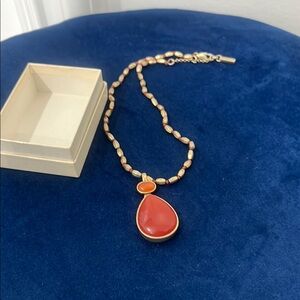 VINTAGE Elegant Red Teardrop Necklace